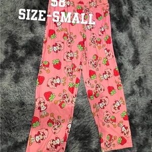 Pink Cartoon Print Pajama Pants